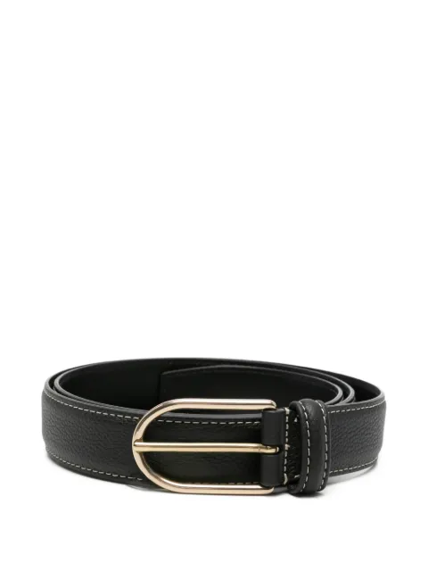 Dell'oglio grained-leather buckle belt Black 0014385107