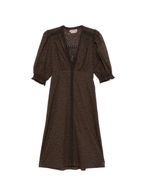 TWINSET puff-sleeve midi dress Brown 261TF2111