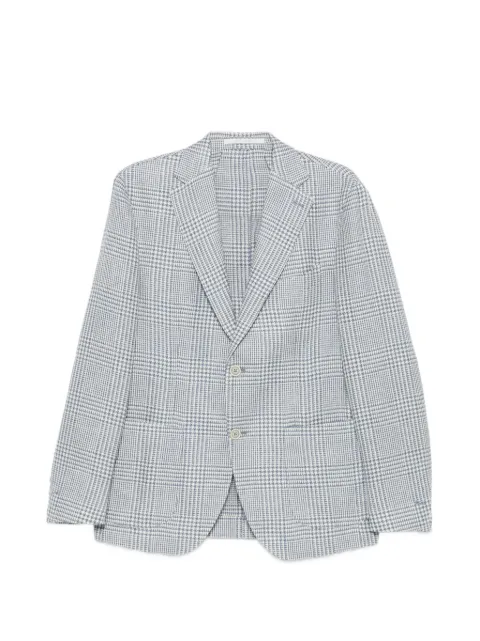 Eleventy checked single-breasted blazer Blue M75GIAC12TES0M074