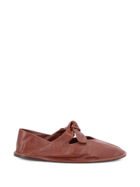 Hereu knot leather flats Brown LLSSWFA240026
