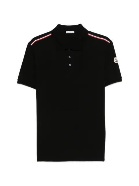Moncler stripe-detail polo shirt Black L10918A0003189A16