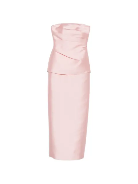 Solace London Lucille draped strapless maxi dress Pink OS47034CAMELLIAPINK