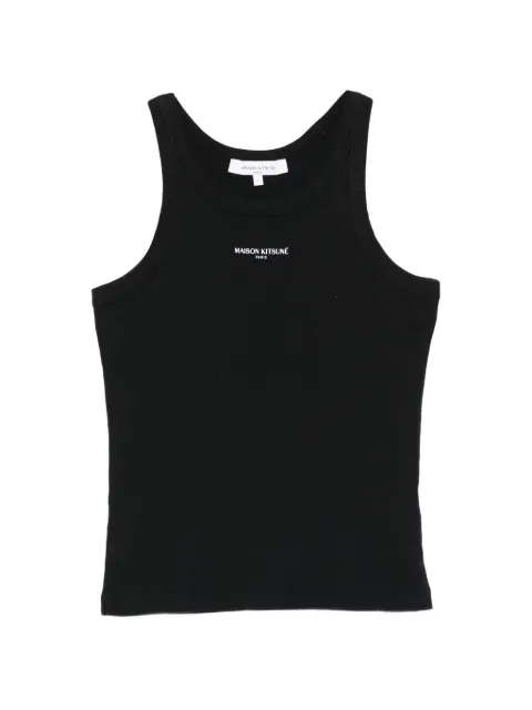 Maison Kitsuné logo tank top Black QW00600KA0033
