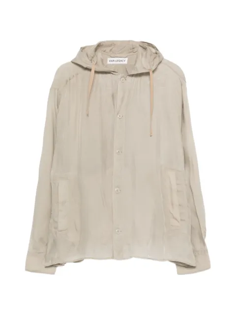 OUR LEGACY Rover hooded shirt Neutrals M2262RW