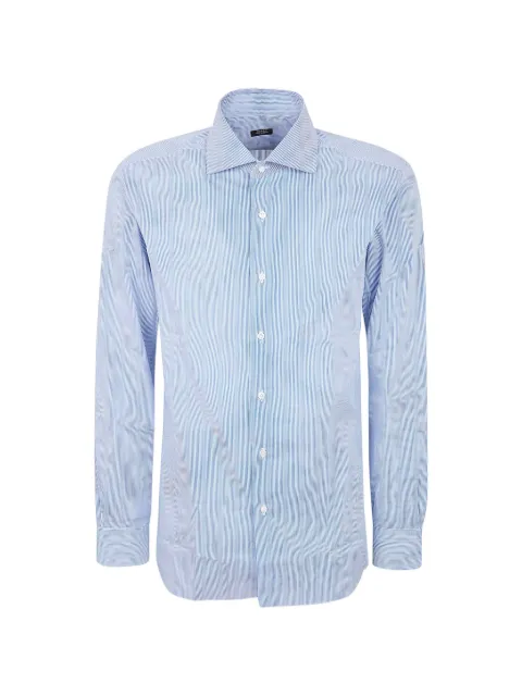 Barba cotton striped shirt Blue I1U13P0154086U