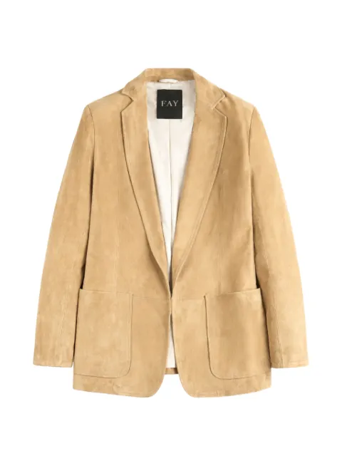 Fay pocket leather blazer Neutrals NGW70524590ZCT