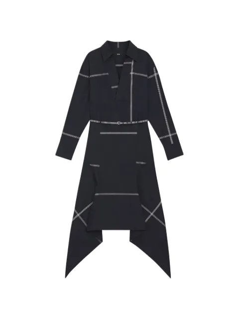 BOSS checked shirt dress in cotton canvas Black 50553707