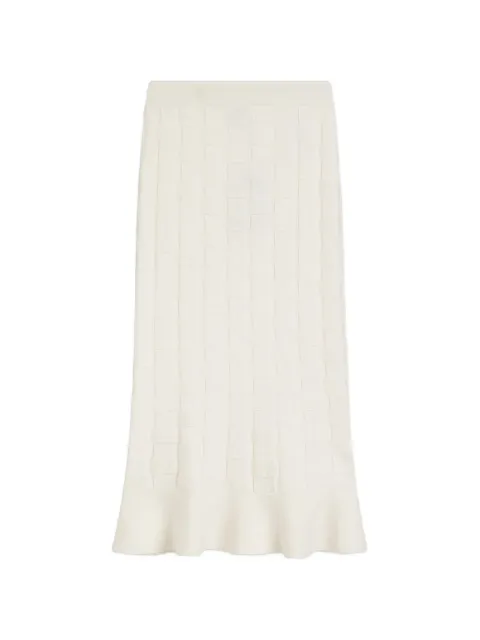 BOSS knitted woven midi skirt Neutrals 50556678