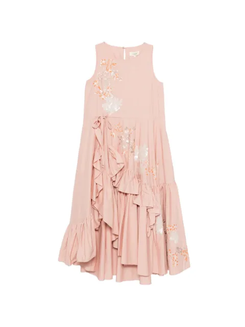 PSOPHIA floral ruffled midi dress Pink 201DRS2598
