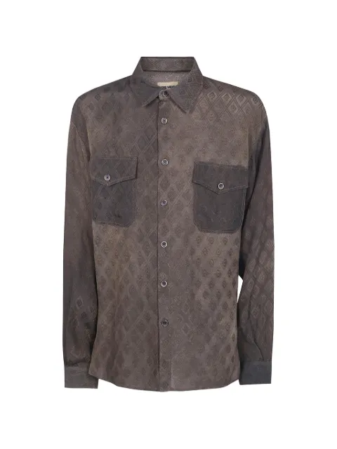 Uma Wang buttoned diamond shirt Brown UM1516
