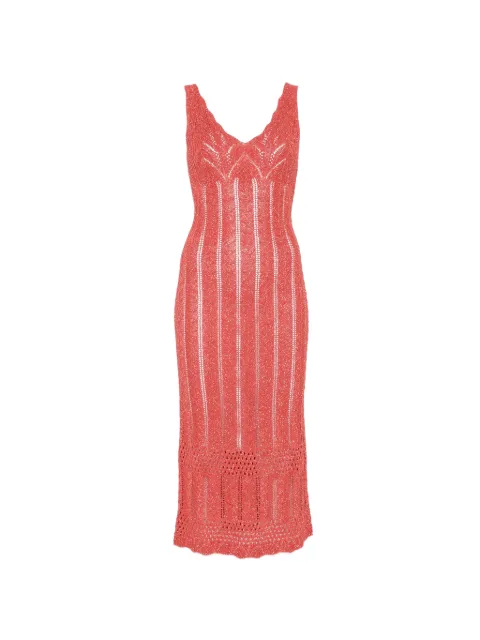TWINSET long fitted knit dress with lurex Red 261TT3322