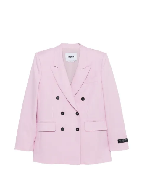 MSGM double-breasted notched lapel jacket Pink 4041MDG13267127