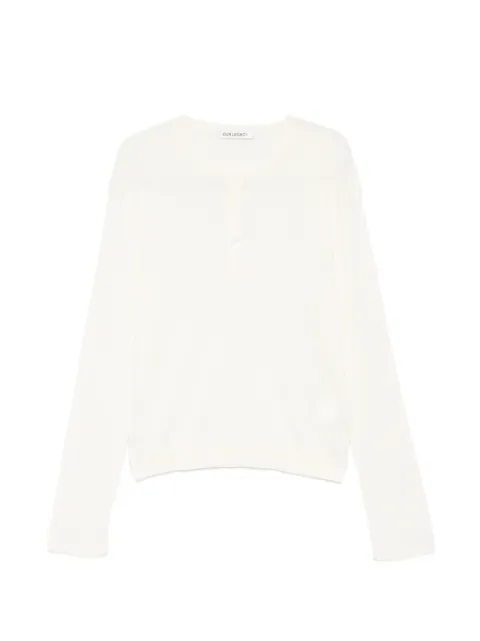 OUR LEGACY ribbed-knit henley top Neutrals M2263FI