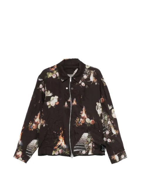 Undercover floral print zip jacket Black UC1F1P95