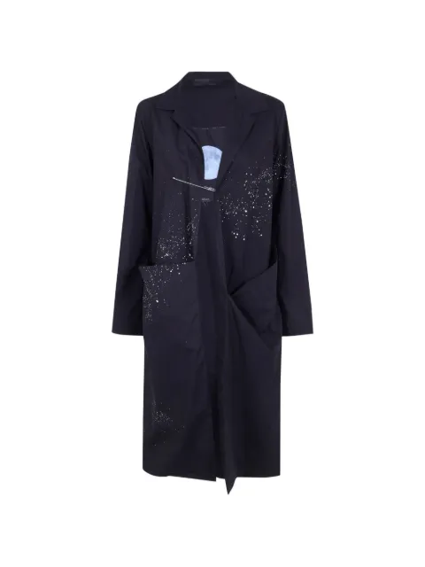 Maria Calderara front-pocket printed-detail coat Black V902P91