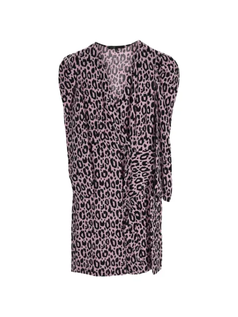 Maje animal-print V-neck mini dress Pink TONPUFRCL614783W