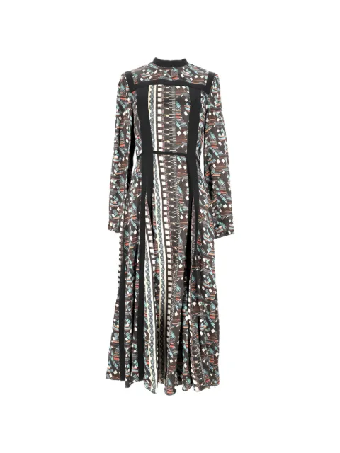 Lanvin Pre-Owned 2015 mosaic-print maxi dress Black NAPPUGBCL618684W