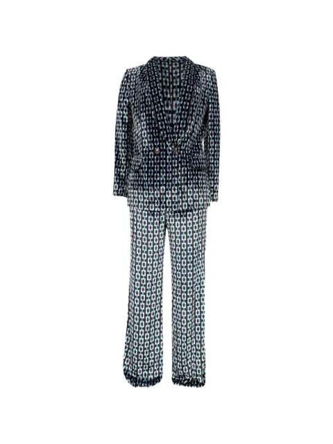 Diane Von Furstenberg Vintage Chiana double-breasted printed blazer and pants set Black NAPPUITCL511816W
