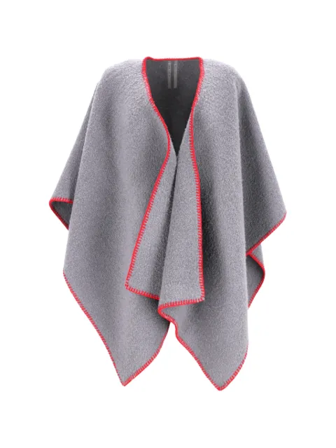 Rick Owens Vintage whipstitch V-neck poncho Grey MRPPUDECL464904W
