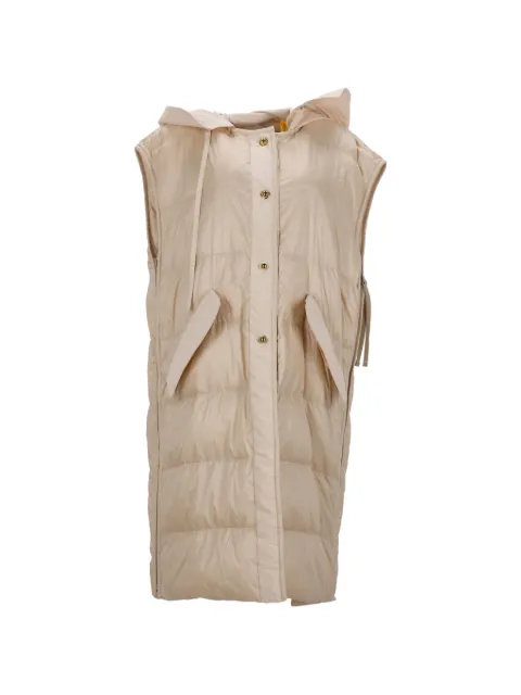 Moncler Vintage Genius 2 Camellias hooded vest Neutrals NAPPUITCL494232W