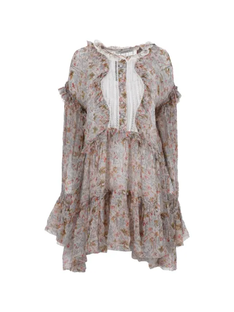 Philosophy Di Lorenzo Serafini tiered floral-print mini dress Neutrals NAPPUDECL463775W