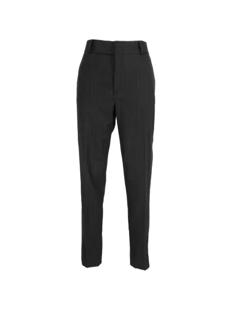 Saint Laurent Pre-Owned pinstriped high-waisted trousers Black NAPPUGBCL620311W