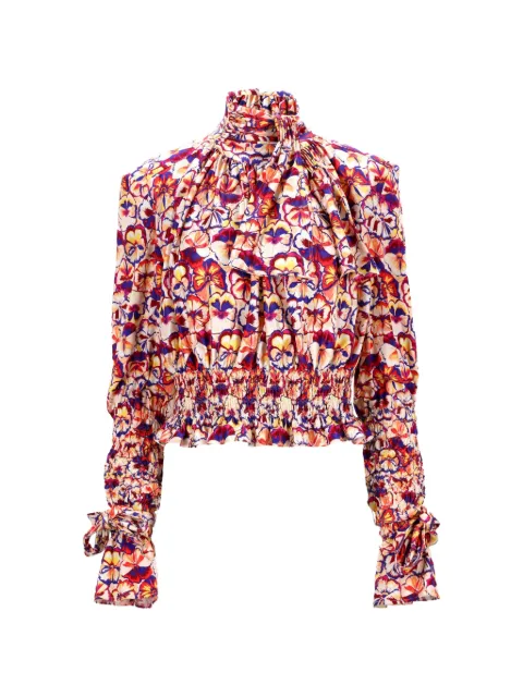 Paco Rabanne Pre-Owned turtleneck printed blouse Red NAPPUDECL461270W