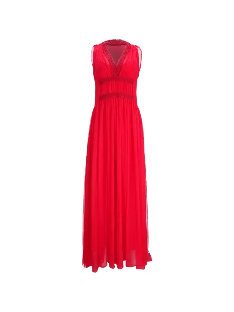 Philosophy Di Lorenzo Serafini crochet-trim V-neck maxi dress Red NAPPUITCL514166W