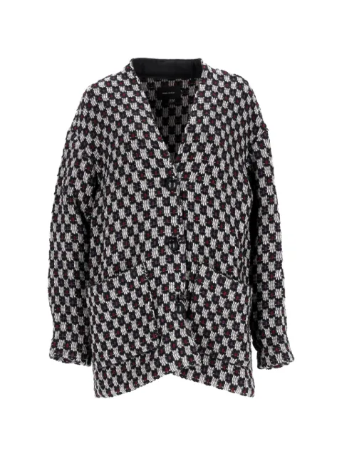 Isabel Marant Vintage Dianeline woven V-neck coat Black NAPPUITCL494218W