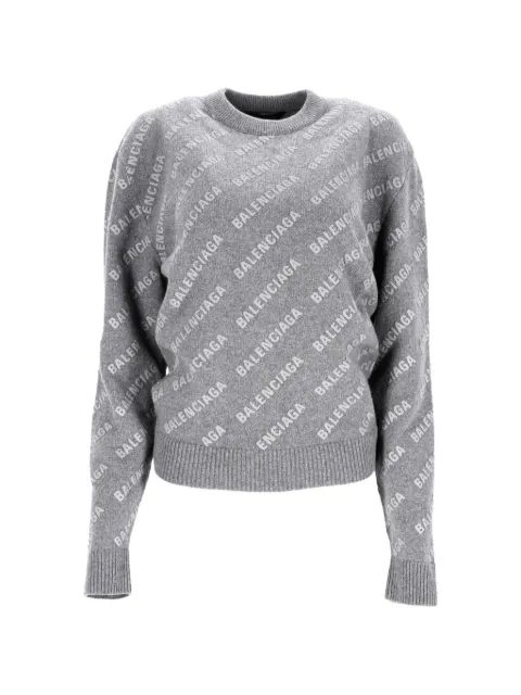 Balenciaga Pre-Owned all-over-logo wool sweater Grey BADOFRCL491802W