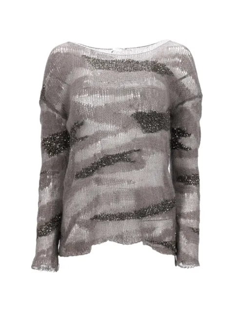 Saint Laurent Pre-Owned camouflage-patterned sweater Grey NAPPUDECL462707W