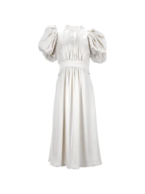 ROTATE BIRGER CHRISTENSEN Noon puff-sleeved midi dress Neutrals NAPPUDECL462750W