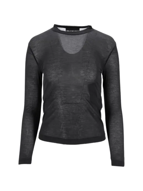 Balenciaga Pre-Owned crew-neck long-sleeve top Grey BAPUFRCL396632W