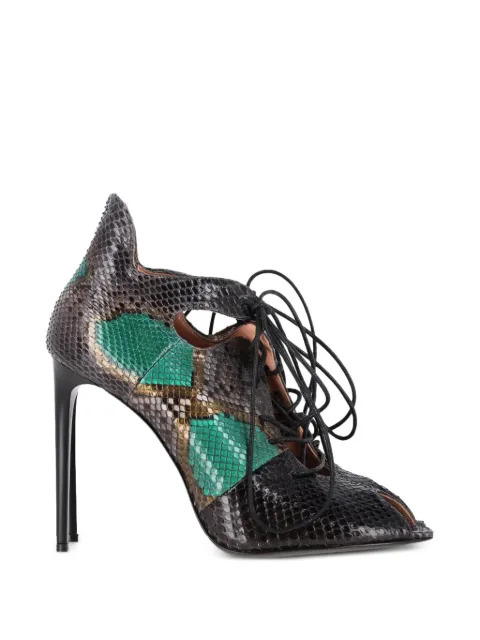 Roland Mouret snake-print lace-up sandals Black NAPPUGBSH462770W