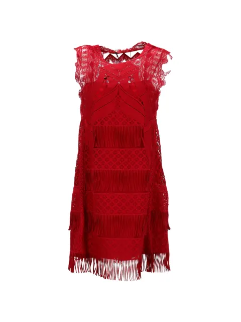 Alberta Ferretti Vintage land fringe-detail mini dress Red NAPPUGBCL446847W