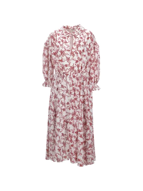 Emilia Wickstead floral-print midi dress White NAPPUFRCL446550W