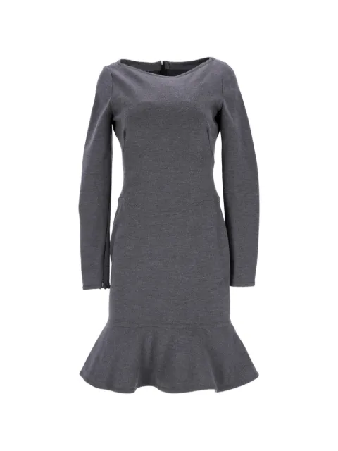 Mario Valentino Vintage flared-hem wool dress Grey NAPPUFRCL363357W