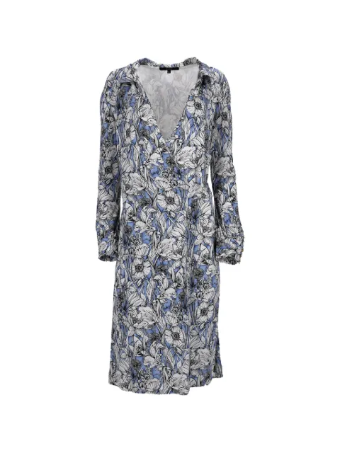 Gucci Pre-Owned floral-print wrap midi dress Blue TONPUDECL428071W