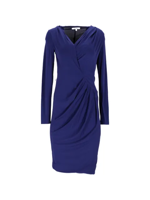 Max Mara draped long-sleeves midi dress Blue NAPPUFRCL363351W