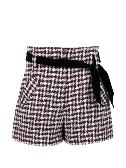 Maje tartan-check belted shorts White TONPUDECL347201W