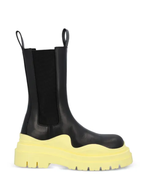 Bottega Veneta Pre-Owned Tire leather flatform chelsea boots Black 630297VBS501335
