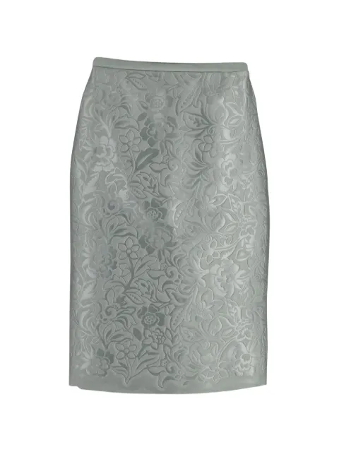 Burberry Pre-Owned floral-motif pencil skirt Green NAPPUGBCL176079W