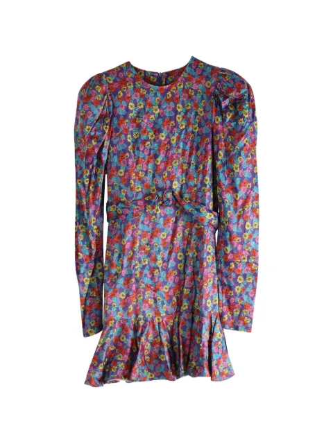 ROTATE BIRGER CHRISTENSEN Alison floral-print bishop-sleeves mini dress Purple NAPPUGBCL225295W
