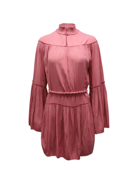 A.L.C. pleated long-sleeve mini dress Pink NAPPUGBCL202810W
