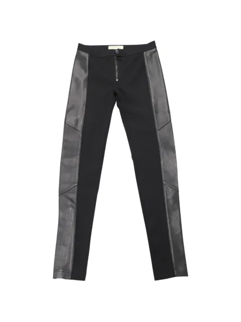 Burberry Pre-Owned leather-panel leggings Black NAPPUGBCL093153W