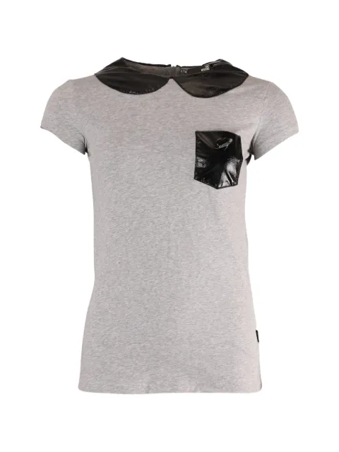 Love Moschino Peter Pan collar pocket T-shirt Grey TONPUGBCL242182W