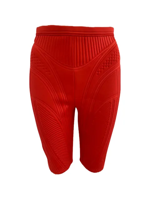 Mugler Vintage ribbed cycling shorts Red BAWACL021647W