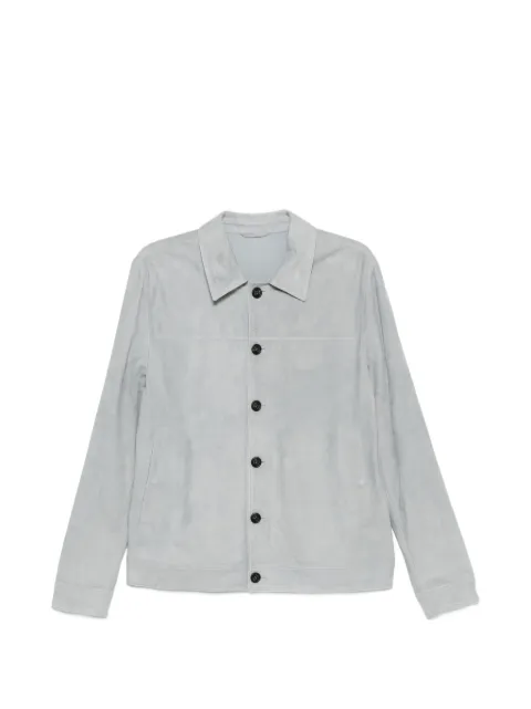 Eleventy buttoned suede jacket Blue M75GIAM07PEL0M029