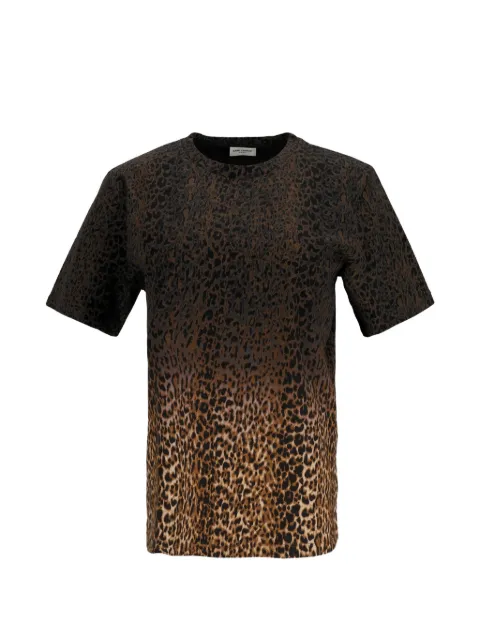 Saint Laurent Pre-Owned ombré leopard-print T-shirt Black NAPPUITCL653617W