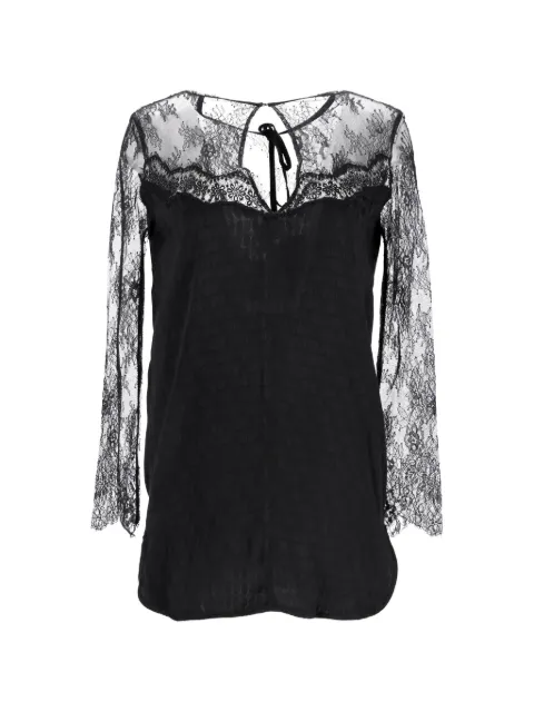 SANDRO lace-detail blouse Black TONPUFRCL470324W